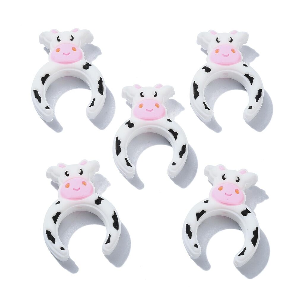 2341 20pcs Cow Silicone Focal Beads Cute Animal silicone Bead Frame Western